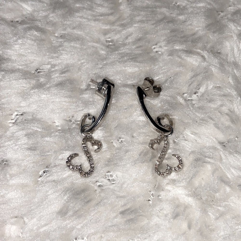 Kay Jewelers Open Heart 14k Gold Diamond Earrings